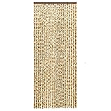 vidaXL Cortina Mosquitera Extraíble Puerto contra Insectos Moscas Mosquitos Casa Móvil Caravana Verano de Chenilla Beige y Marrón 56x185 cm