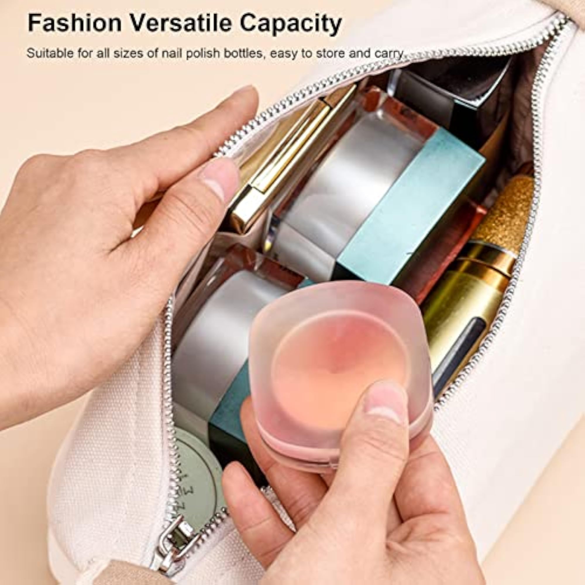 Portable Makeup Organizer Travel Case with 4 Small Pockets