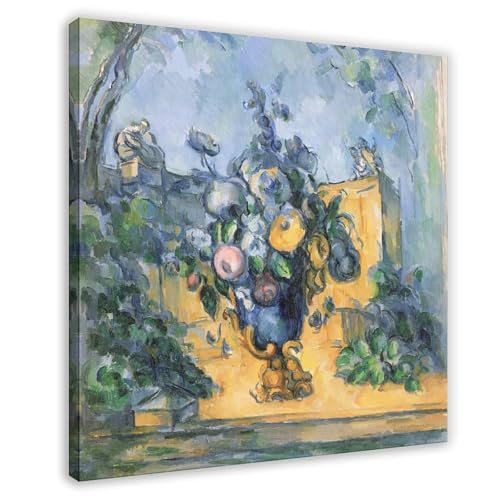 Paul Cezanne Grand vase dans les jardins affiche sur toile haute fidélité carrée 50cm