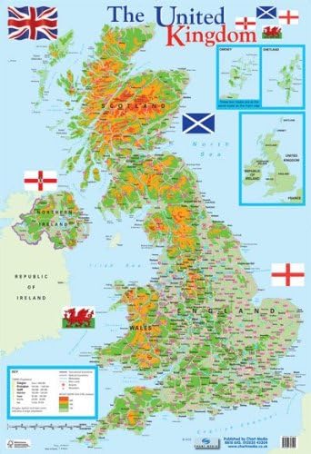 Grindstore Map of The United Kingdom 40x60cm