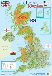 Grindstore Map of The United Kingdom 40x60cm