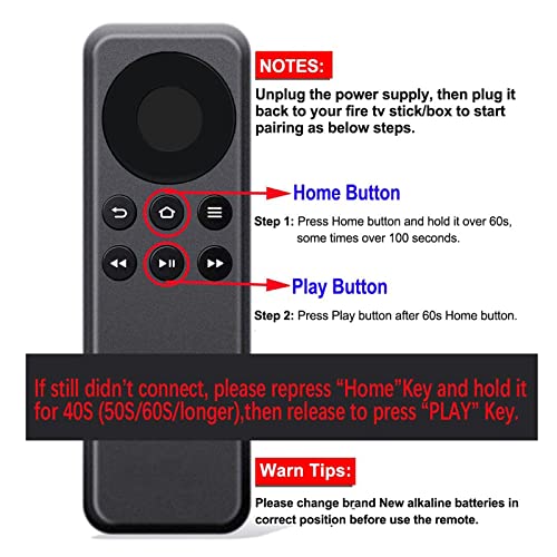 Vinabty CV98LM Replaced Remote Control for 1st Gen, 2nd Gen, 4K TV Sticks - No Voice Function, Black - Image 2