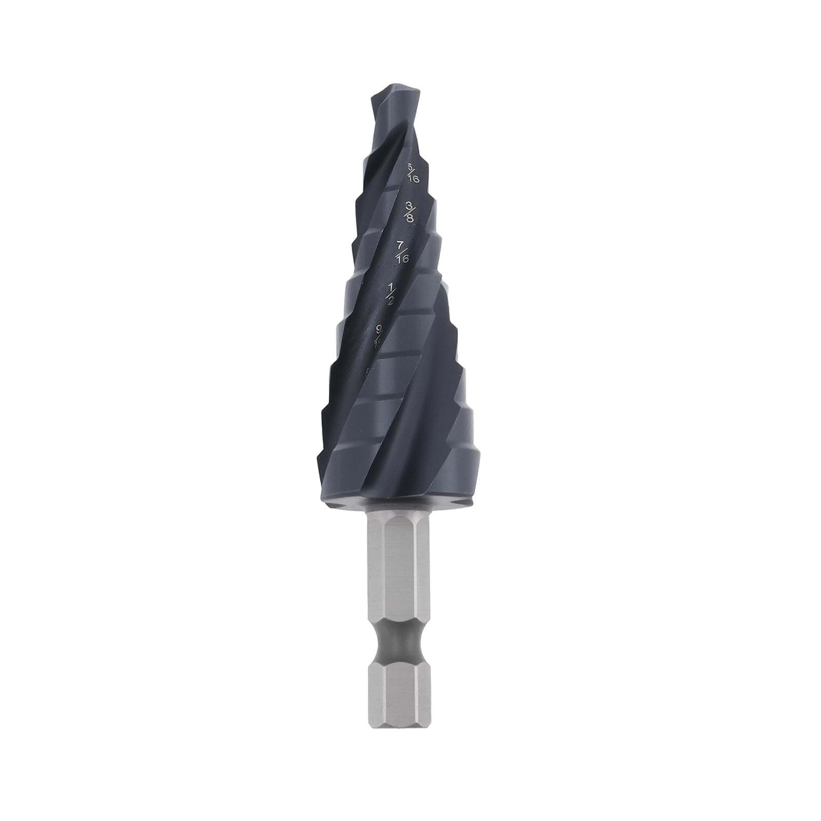 Sg Store Cobalt 1/4" - 3/4" Step Drill Bit, M35 Hss Step Drill 1/4" Hex Shank Four Spiral Flute Bit For Metal Aluminum Plastic