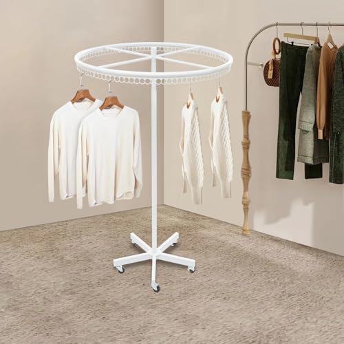 YIEMJS Perchero con ruedas (116-190 cm, altura regulable, 5 estrellas, lacado), color blanco