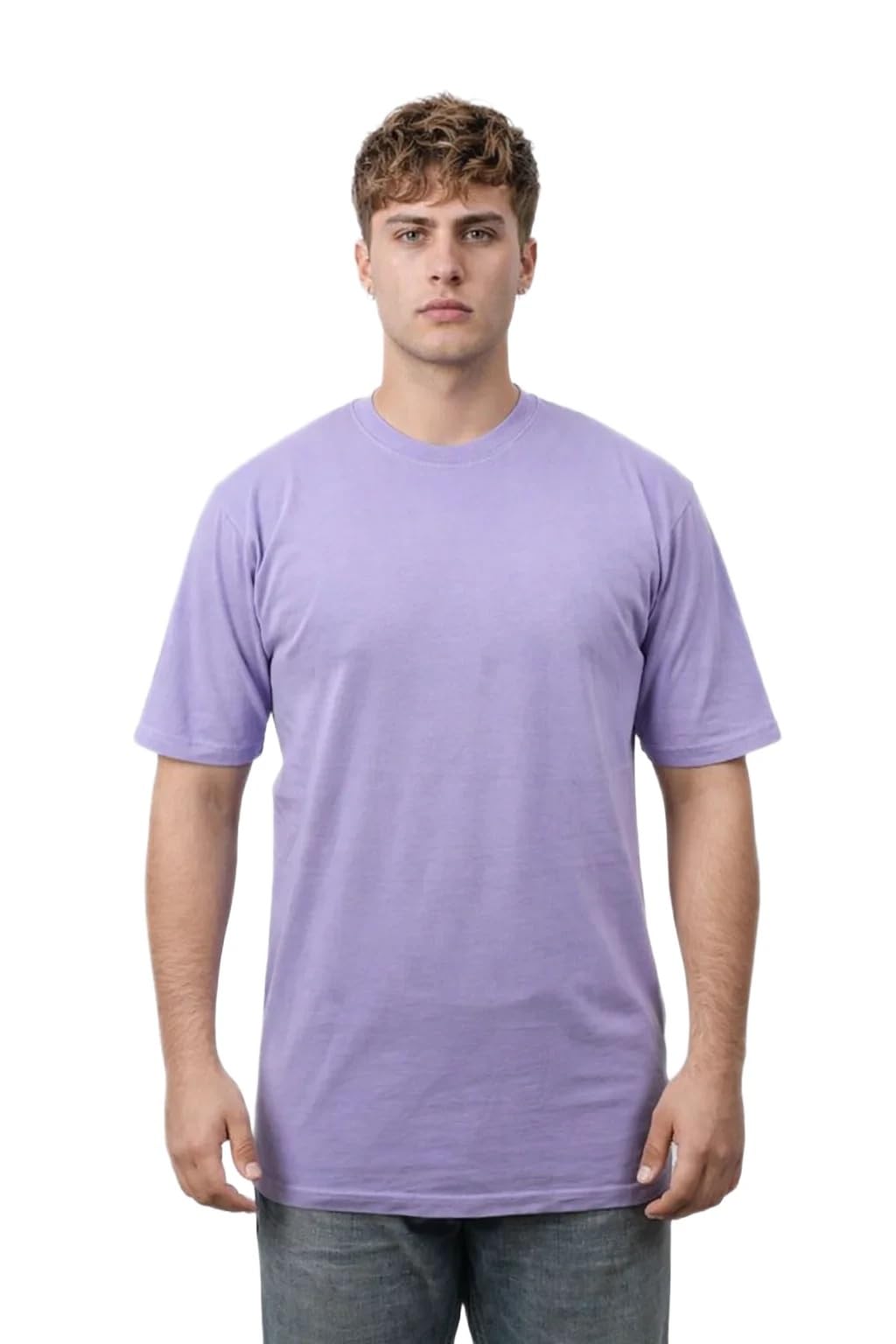 Men Half Sleeve T-Shirt Solid Casual Cotton Tee with Crew Neck Everyday Wear Tshirt for Men and Women