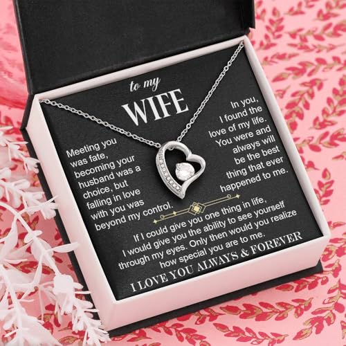 To My Wife Necklace From Husband With Love Message, Birthday Mothers Day Gift For Wife,Soulmate Necklace For Women3