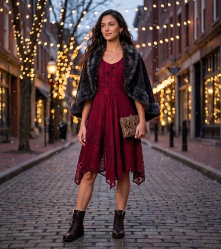 Image of Sakkas Magdilena Stonewashed Corset Front Embroidered Dress