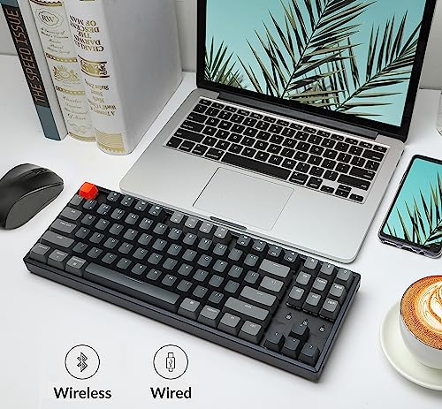 Image of Keychron K8 Wireless Bluetooth /USB Wired Mechanical Keyboard, Hot-swappable Tenkeyless 87 Keys RGB LED Backlit Gateron Brown Switch N-Key Rollover, Aluminum Frame for Mac and Windows