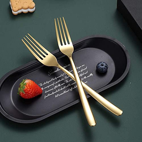 Image of Dinner Forks Food Grade Stainless Steel Silverware Forks,Table Forks,Flatware Forks Mirror Finish & Dishwasher Safe,Use for Home,Kitchen or Restaurant (Gold, Set of 8)