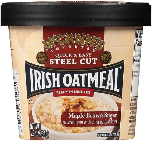 McCann's Irish Oatmeal Instant Oatmeal Cup, Maple Brown Sugar, 1.9 Ounce (Pack of 12)