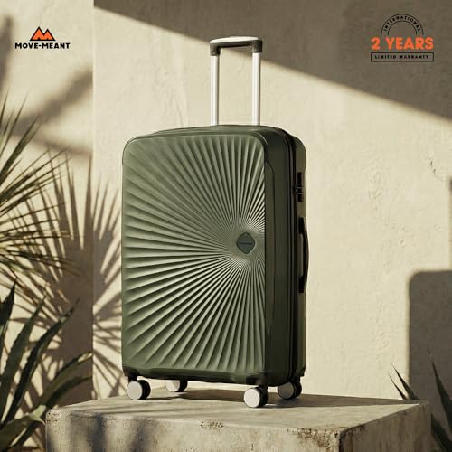 Image of Move-Meant TREKIFY Small & Medium 55 & 66Cm Suitcase 8 Wheels Number Lock Polypropylene Olive Trolley Bag for Men & Women | 360 Degree Wheeling Luggage | Trolley Bags for Travel