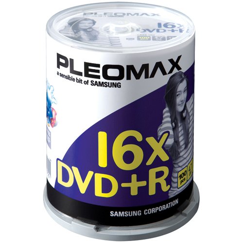Samsung Pleomax DXP47600CK 4.7GB 16X Write-Once DVD+R Discs (100-Count ...