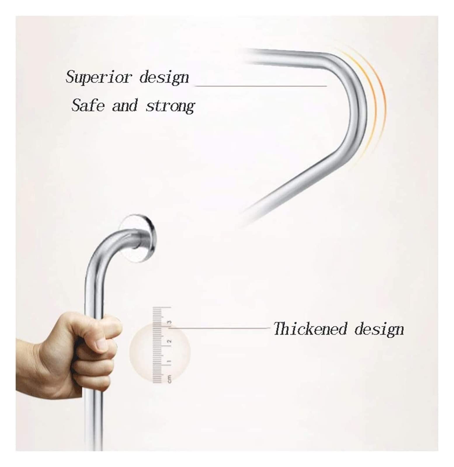 Baño para Agarraderas Pasamanos de seguridad de acero inoxidable con ventosa, reposabrazos antideslizante de acero inoxidable, soporte de pared for barra de agarre
