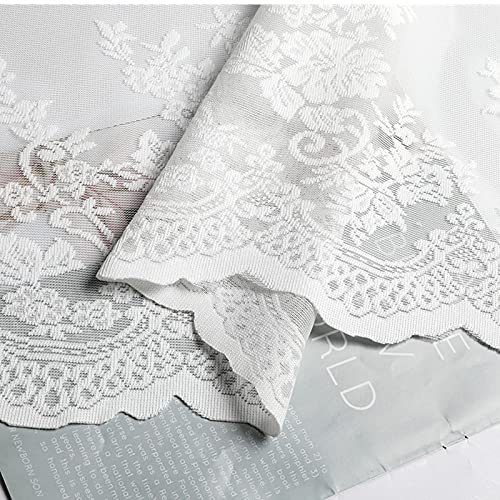 Aokqya Kitchen Valances For Windows Farmhouse Embroidered White Lace Valance Curtains Rode Pocket(52X18Inch Valance, White Lace) #TOP4
