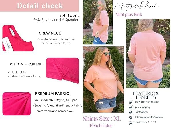 Womens Oversized Tops Crew Neck Short Sleeve T Shirts Loose fit Tunic… - Image 5