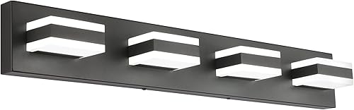 Miniatura 1 de SOLFART - Moderna lámpara acrílica de baño de luces LED blancas, para colocarla en la pared sobre el espejo del baño, S8568