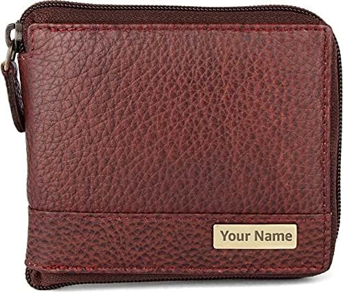 Maroon Customizable Leather Wallet for Gifting | Engrave with Your Name,Company Name or Initials for Men-image-43