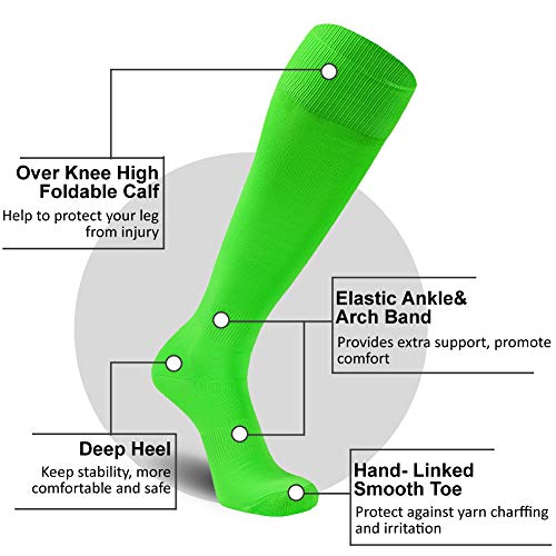 Image of FOOTPLUS Baseball Softball Socks,Unisex Over Knee High Solid Sports Rugby Summer Soccer Camps Socks