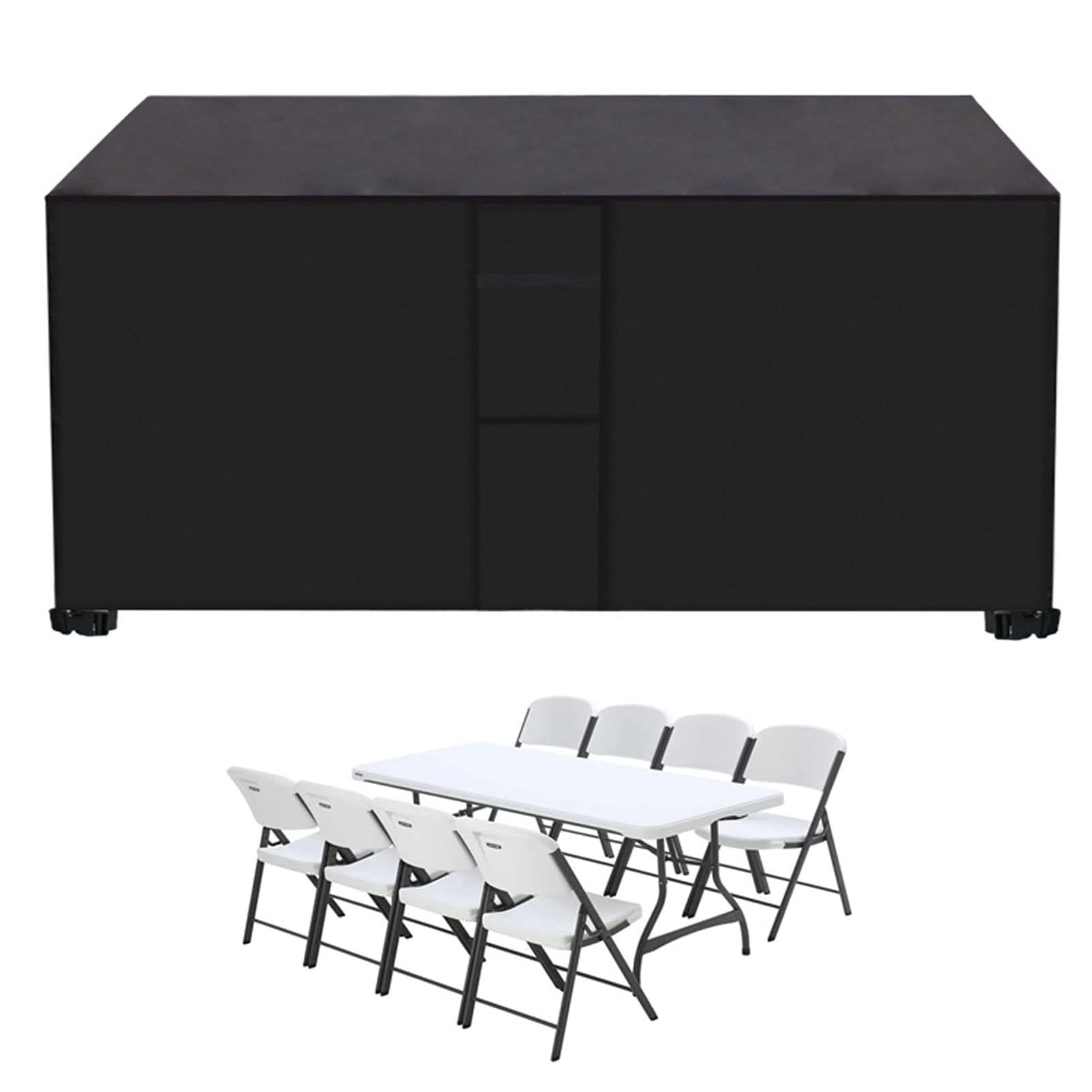 Pokrowiec na patio, 280 x 204 x 106 cm, wytrzymały, odporny na rozdarcie, ochrona przed promieniowaniem UV, pokrowiec na krzesło, pokrowiec na taras, zestaw z pogrubionymi uchwytami, na sofy i krzesło