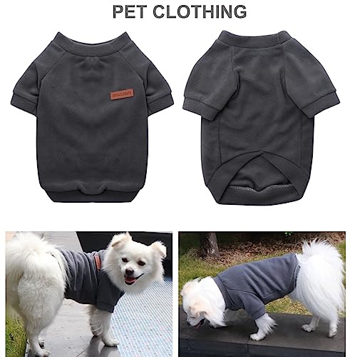 HuaLiSiJi Hundepullover Fleece Kleine Hunde Hoodie Chihuahua Kleidung Hundepullover Chihuahua Hunde Sweatshirt, Warm und Leicht, mit Einer Weichen Textur, Leicht zu Tragen (M, Grau)