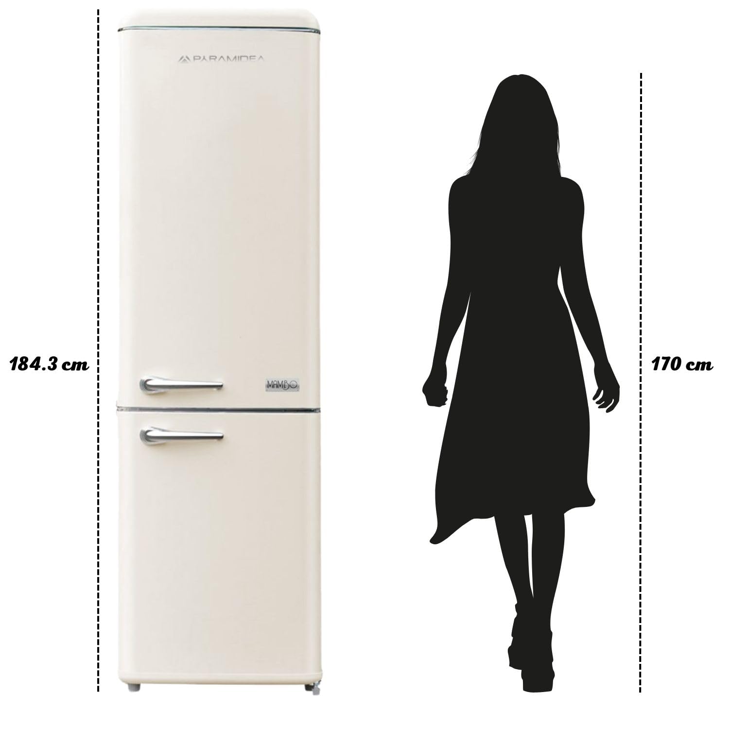 PYRAMIDEA Frigorifero Combinato Mambo Colore Crema Capacità Totale 300 L MAMBO309C