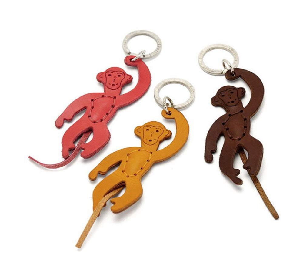 Amazon | イタリア製本革キーホルダー サル モチーフ 猿 さる 申 
