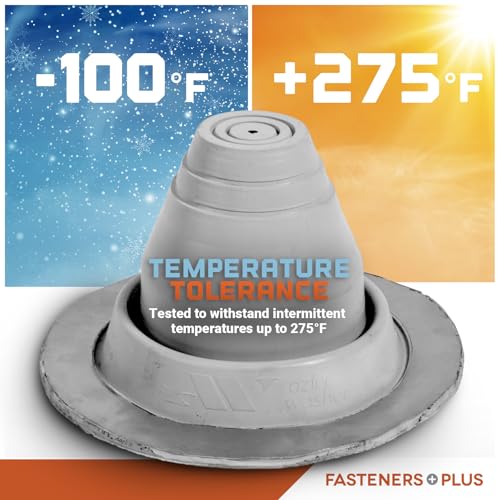 Image of Fasteners Plus #1 Round EPDM Metal Roof Pipe Flashing Boot (Fits 1 /4 inch - 2-1 /2 inch Pipe OD), White