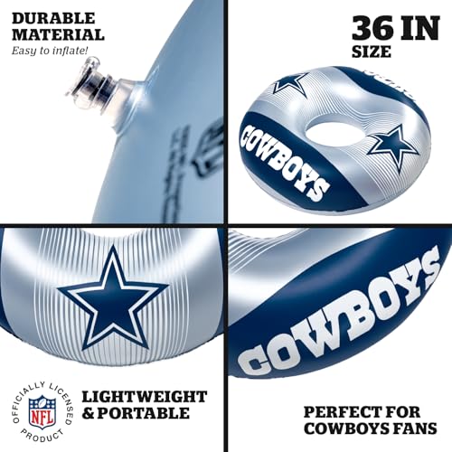 NFL 36" Inflatable Pool Ring Float, Officially Licensed Swim Tube for Adults and Teens - Dallas Cowboys by BigMouth Inc - Used condition - Image 3