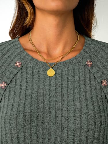 Image of LILLUSORY Womens Tops Long Sleeve Shirts Fall Lightweight Sweaters