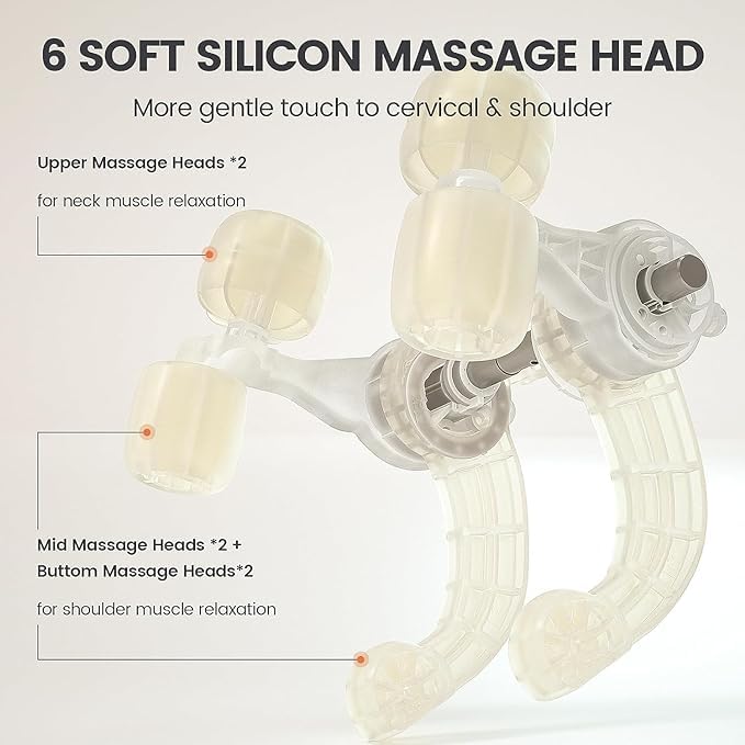 ACUWORLD Neck and Shoulder Massager with Adjustable Heat and Straps, Electric Deep Tissue 5D Kneading Massage Pillow for Neck, Back, Leg, Foot Body