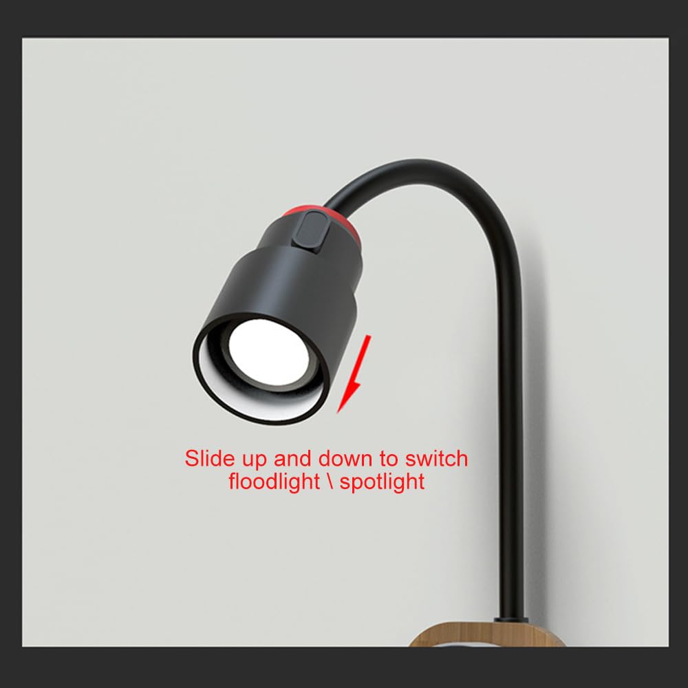 Jadssox Luz de pared de lectura LED Aplique de pared con pilas Lámpara de pared flexible Apliques de pared con carga USB Luces de pared inalámbricas para dormitorio Sala de estar junto a la cama 5 mod