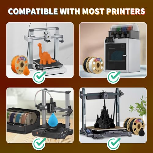 Image of OVERTURE Rainbow PLA Filament 1.75mm, Neatly Wound 3D Printer Filament 1kg Spool (2.2lbs), Dimensional Accuracy + /- 0.02 mm, Fit Most FDM 3D Printers (Radiant Rainbow)