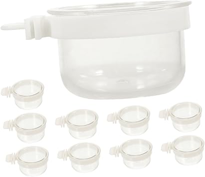 Balacoo Clear Bird Cage Feeding Cups 10 Pack