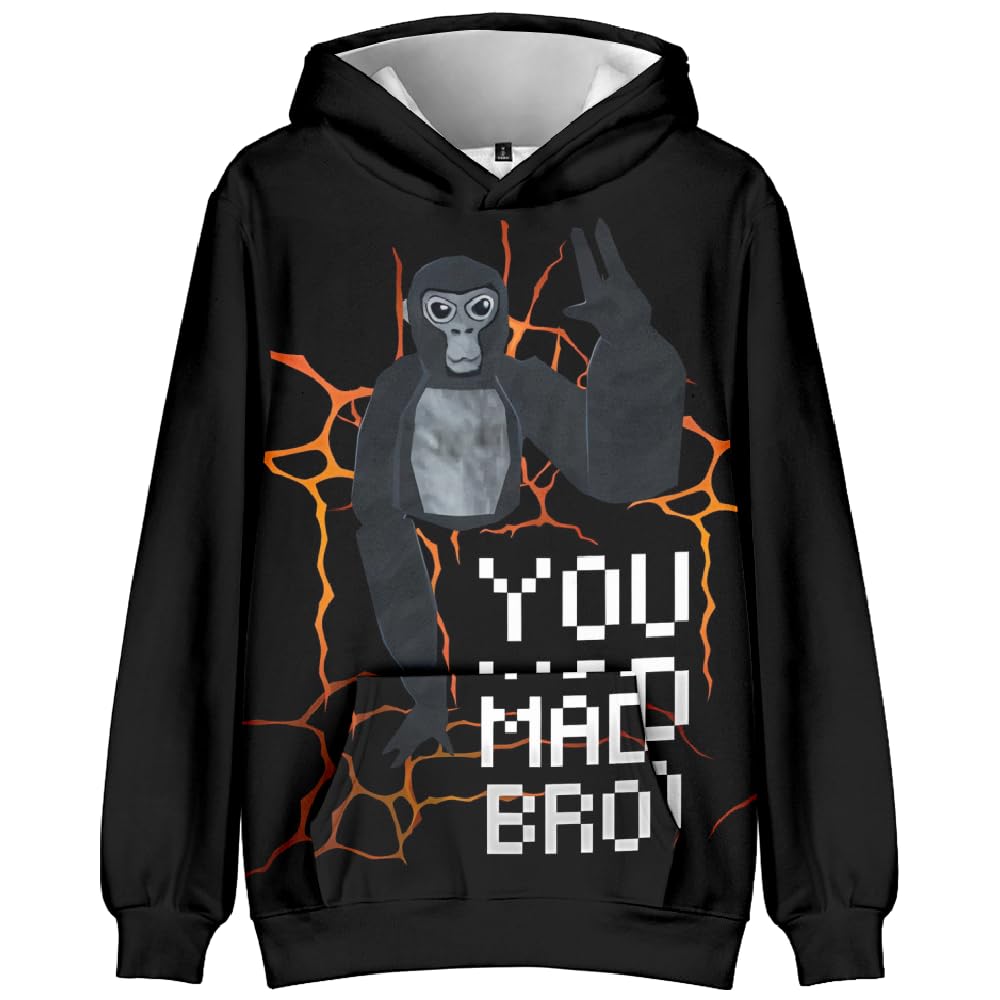 CLJKU Kids Gorilla Tag Character Group Hoodie Boys Gorilla Tag 3D Figure Printed Sweatshirt for Fans Gift (J,9-10years)