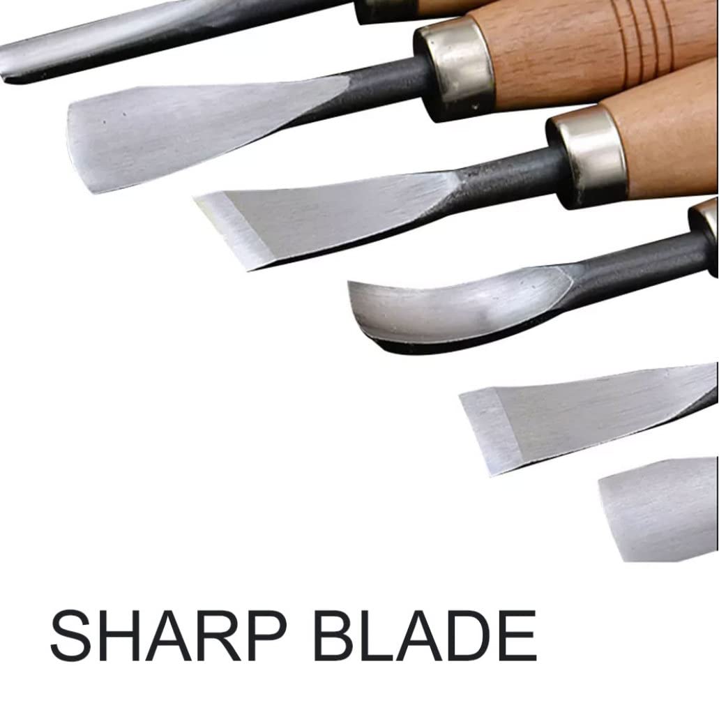 Juego De Cinceles para Carpintería Herramientas para Tallar Madera Gubias Profesionales Manuales Juego De Corte De Blanqueamiento De Acero Al Carbono para Escultura 8 Uds.
