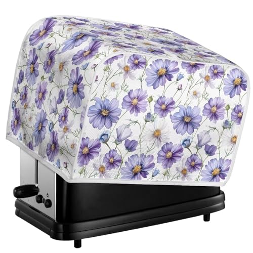 Image of Talayituse Daisy Flower Print Toaster Cover 2 Slice Wide Slot, Lightweight Bread Maker Cover Dust Protection Washable Appliance Bag, S