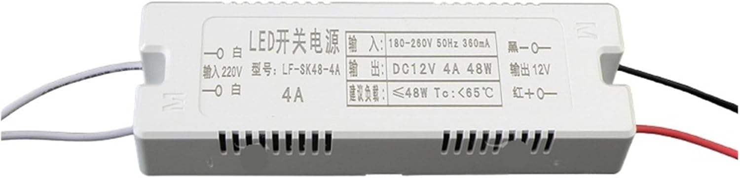 Bathroom Mirror 12v 24v Ultra-Thin Power Supply 12w36w72w Plastic Shell Cabinet Light Small Size LED Power Supply(48W-12V(4A)-124x41x20mm)