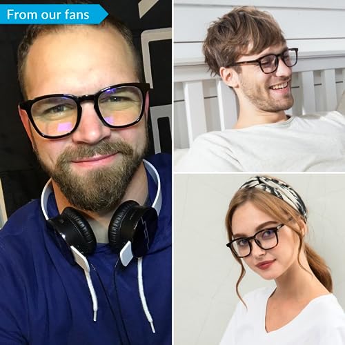 Image of J+S Vision Blue Light Blocking Glasses for Men Women | Computer Gaming Work| Anti Strain Fatigue UV Glare | Medium-Small Fit