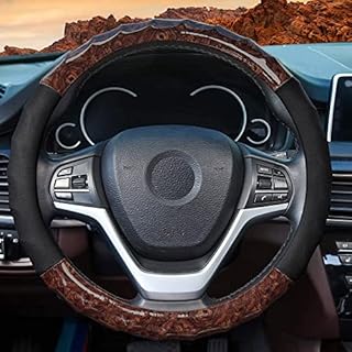 ZATOOTO Car Steering Wheel Cover - Leather Steering Wheel Cover Universal Size, 37-38cm/14,5-15in, Non-slip Steering Wheel Accessories Breathable and Odorless