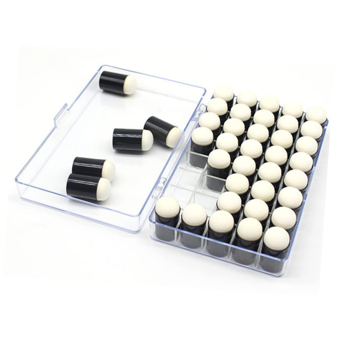 Cuscinetto per Timbri per Ragazzo Ragazza 40 Pezzi Nero per DIY | Spugna in Plastica Leggera, Set per Craft e Finger Stamping, Uso Timbri Personalizzati