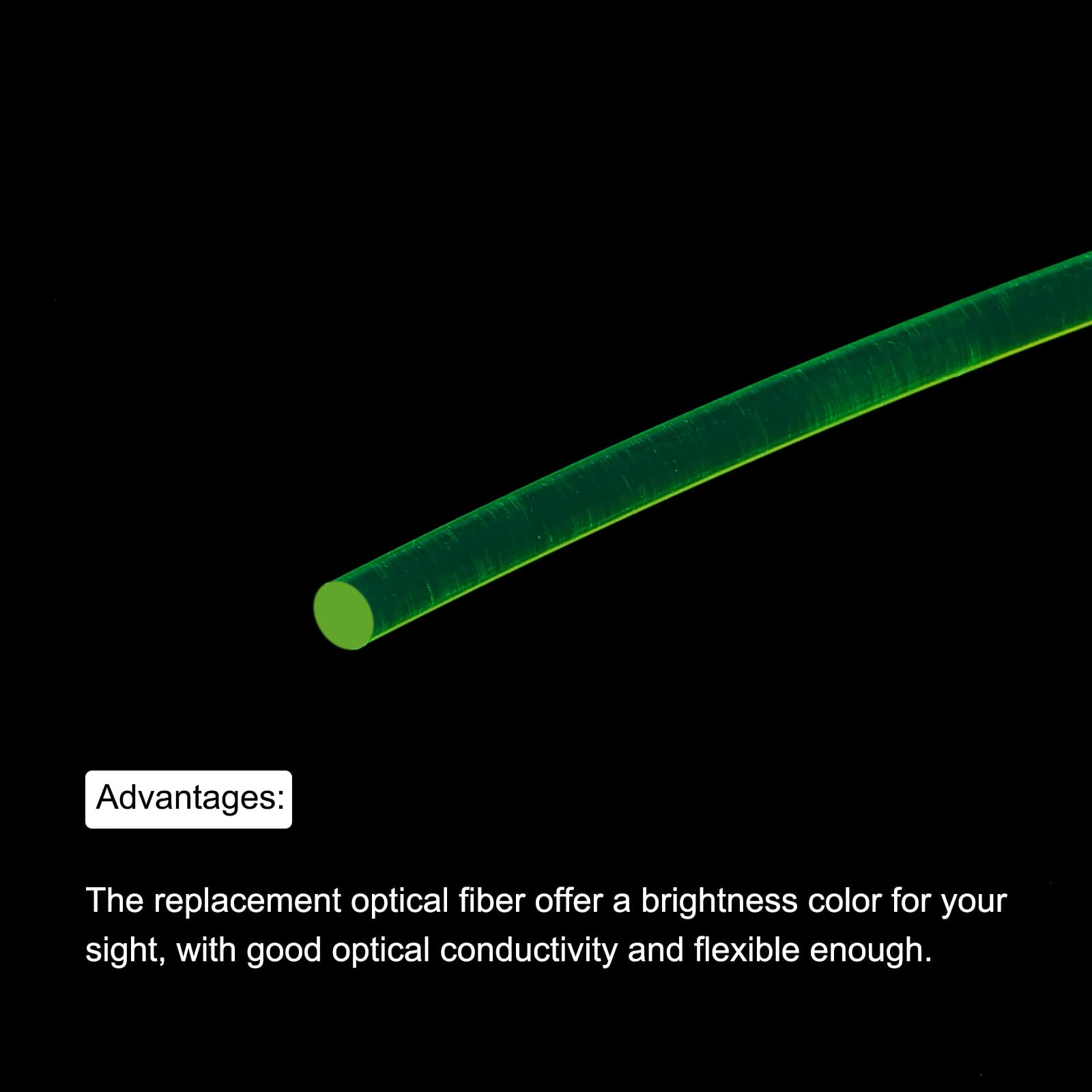 QUARKZMAN Sostituzione Fibra Ottica Mirino Aste, 5pz 1mmx15cm PMMA per Archi Mirini DIY Arte Fluorescenza Verde