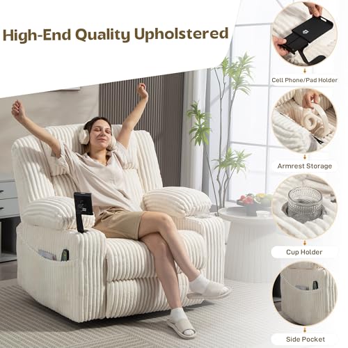 Sillón Power Oversized Giratorio Blanco crema miniatura 3