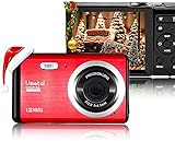 Vmotal Digital Camera 720P 12MP HD Mini Camera, Video Camera Digital Students Cameras,Indoor Outdoor Compact Camera for Kids/Beginners/Elderly (Red)