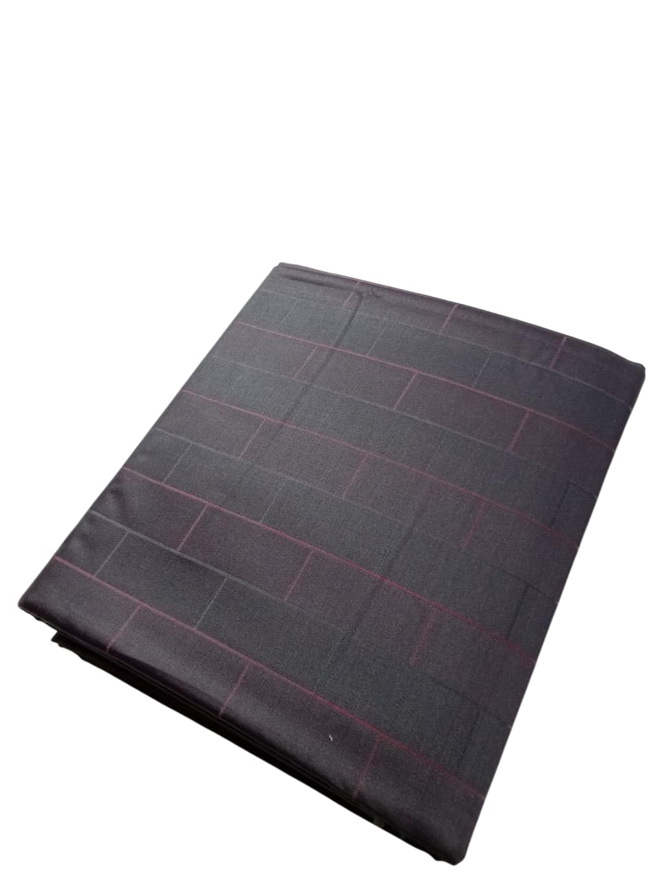 385-Pure Cotton Grey Color With Light Red Square Design Unstitched Shiriting Fabric (1.6)-image-43