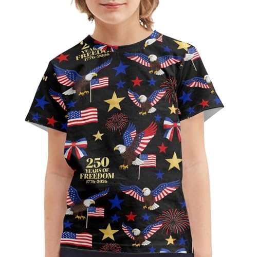 Image of Kids Graphic T-Shirt Boys Girls Novelty Tees Top Short Sleeve Shirts Summer Blouses 3-16