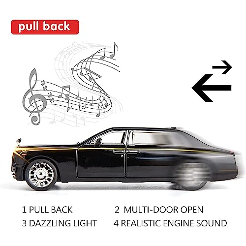 Image of 1 /32 Rolls-Royce Phantom Model Car with Box, Zinc Alloy Pull Back Toy car with Sound and Light for Kids Boy Girl Gift?Colors as Per Stock? (Rolls Royce Phantom 1:32)