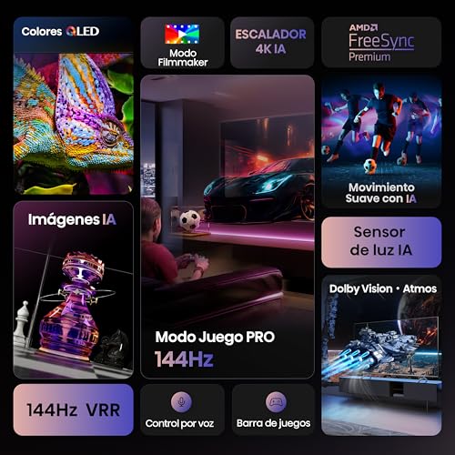 Miniatura 3 de Hisense 65E7Q Pro - QLED Smart TV, Gaming TV, Modo Juego Pro 144Hz, AMD Freesync Premium Pro, Dolby Vision IQ + Dolby Atmos, Hi-Concerto, Procesador Hi-View Engine