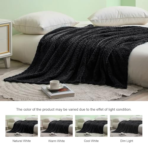 Image of Exclusivo Mezcla Soft Fleece Bed Blanket King Size, 90 inchx104 inch, Black