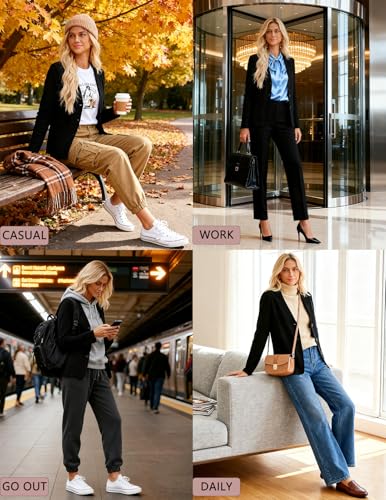 Women's Long Sleeve Casual Blazer Work Office Bussiness Jacket with Pocket3