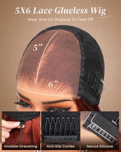 Image of Arabella Glueless Wigs 6x5 HD Lace Reddish Brown Loose Body Wave Wig 20inch